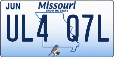 MO license plate UL4Q7L