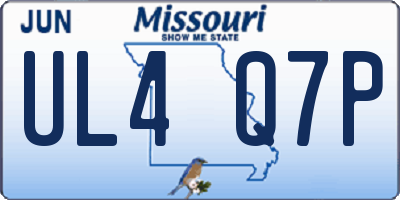 MO license plate UL4Q7P