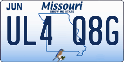 MO license plate UL4Q8G