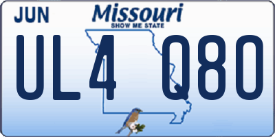 MO license plate UL4Q8O