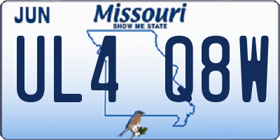 MO license plate UL4Q8W
