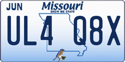 MO license plate UL4Q8X