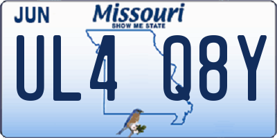 MO license plate UL4Q8Y
