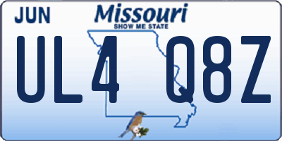 MO license plate UL4Q8Z