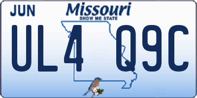 MO license plate UL4Q9C