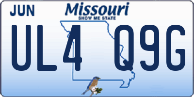 MO license plate UL4Q9G