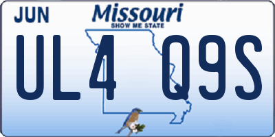 MO license plate UL4Q9S