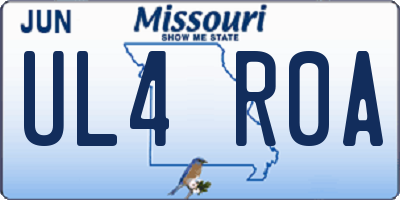 MO license plate UL4R0A