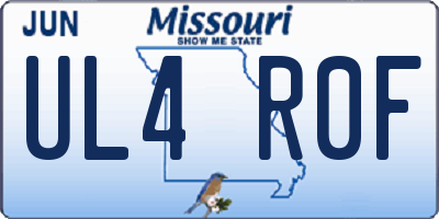 MO license plate UL4R0F