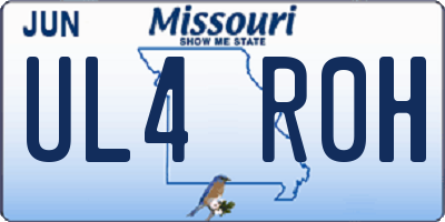 MO license plate UL4R0H