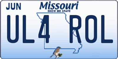 MO license plate UL4R0L