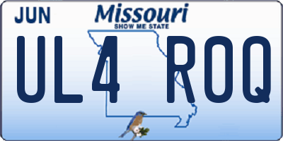 MO license plate UL4R0Q