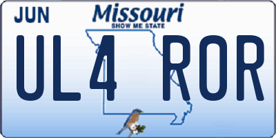 MO license plate UL4R0R