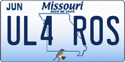 MO license plate UL4R0S