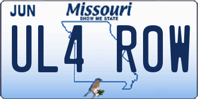 MO license plate UL4R0W