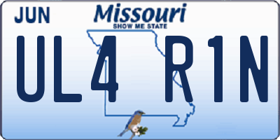 MO license plate UL4R1N
