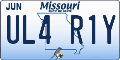 MO license plate UL4R1Y