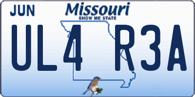 MO license plate UL4R3A