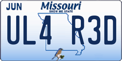 MO license plate UL4R3D