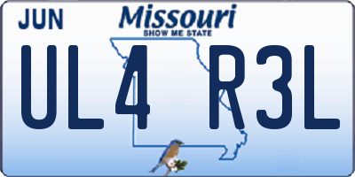 MO license plate UL4R3L