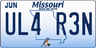 MO license plate UL4R3N