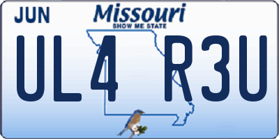 MO license plate UL4R3U