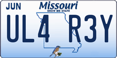 MO license plate UL4R3Y