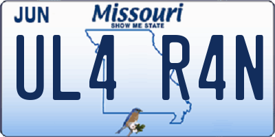 MO license plate UL4R4N