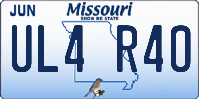 MO license plate UL4R4O