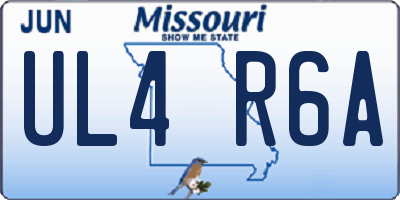MO license plate UL4R6A
