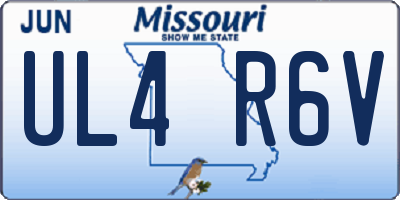 MO license plate UL4R6V