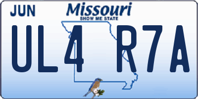 MO license plate UL4R7A