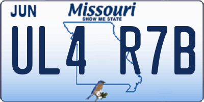 MO license plate UL4R7B