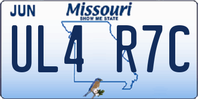 MO license plate UL4R7C