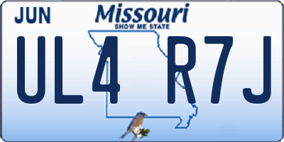 MO license plate UL4R7J