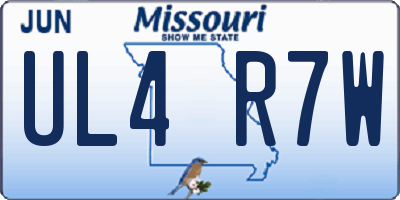 MO license plate UL4R7W