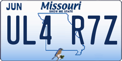 MO license plate UL4R7Z