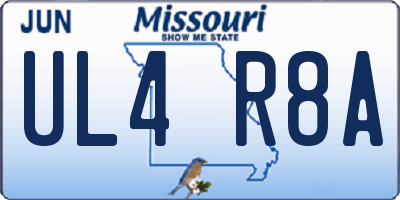 MO license plate UL4R8A