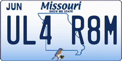 MO license plate UL4R8M