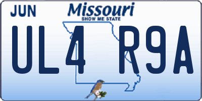 MO license plate UL4R9A