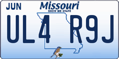 MO license plate UL4R9J