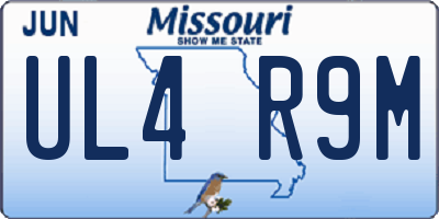MO license plate UL4R9M