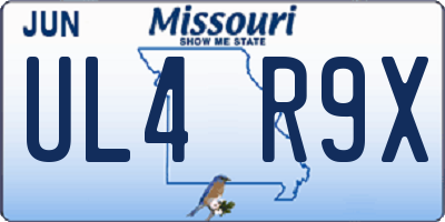 MO license plate UL4R9X