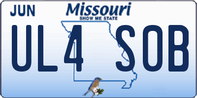 MO license plate UL4S0B