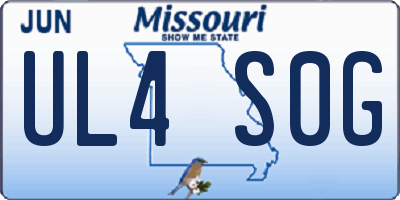 MO license plate UL4S0G