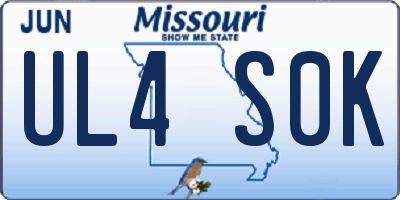 MO license plate UL4S0K