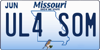 MO license plate UL4S0M