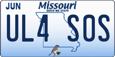 MO license plate UL4S0S