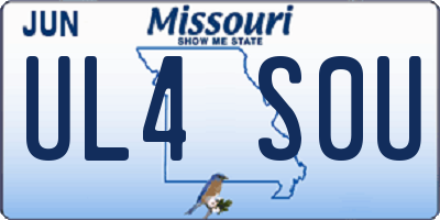 MO license plate UL4S0U