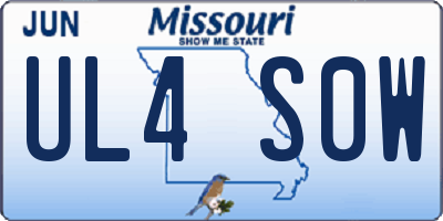 MO license plate UL4S0W